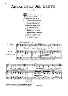 Dimmi, amor: Medium voice in F Major by Arcangelo del Leuto