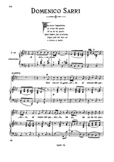 Sen corre l'agneletta: Medium voice in F Minor by Domenico Sarro