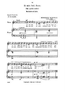 Il mio bel foco: Medium voice in G Minor by Benedetto Marcello