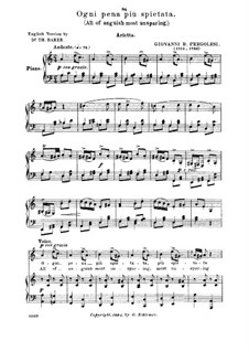 Ogni pena piu spietata (All of Anguish Most Unsparing): Medium-low voice in A Minor by Giovanni Battista Pergolesi