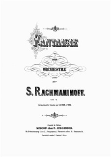 The Rock. Fantaisie, Op.7: Arrangement for piano four hands by Sergei Rachmaninoff