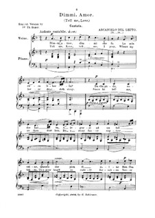 Dimmi, amor: Medium voice in F Major by Arcangelo del Leuto