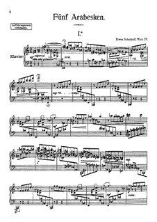 Fünf Arabesken, Op.29: Fünf Arabesken by Erwin Schulhoff