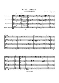 God of Our Fathers: For sax quartet AATB by George William Warren