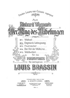 The Valkyrie , WWV 86b: Siegmund's Love Song, for piano by Richard Wagner