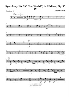 Movement IV: Trombone bass clef 2 (transposed part) by Antonín Dvořák