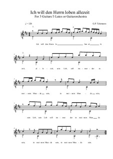 Ich will den Herrn loben allezeit: D Major by Georg Philipp Telemann
