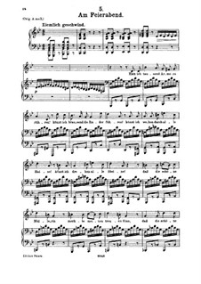 No.5 Am Feierabend (Rest at the End of the Day): For medium voice and piano by Franz Schubert