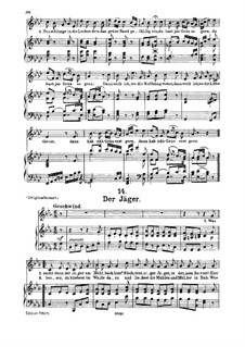 No.14 Der Jäger (The Hunter): For medium voice and piano by Franz Schubert