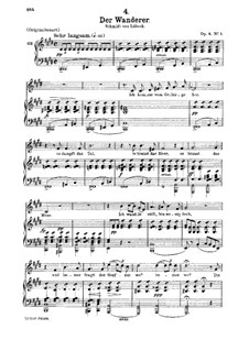 The Wanderer, D.493 Op.4 No.1: For medium voice and piano by Franz Schubert