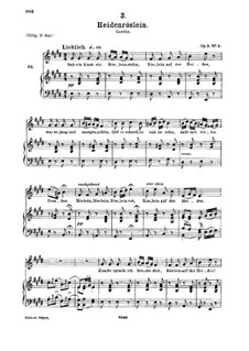 Heidenröslein (Little Hedge Rose), D.257 Op.3 No.3: For medium voice and piano by Franz Schubert