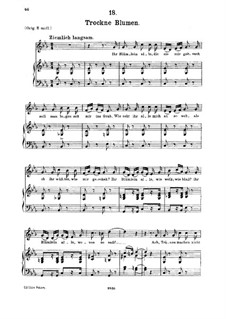 No.18 Trockne Blumen (Withered Flowers): For medium voice and piano by Franz Schubert