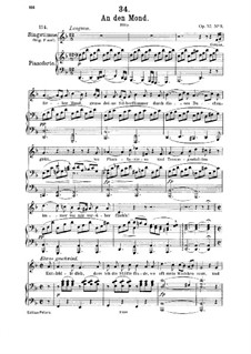 An den Mond (To The Moon), D.193 Op.57 No.3: For medium voice and piano by Franz Schubert