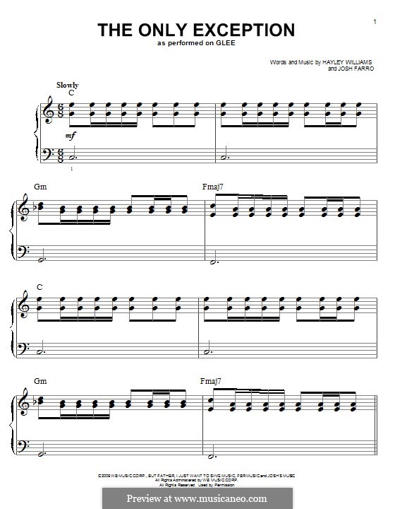 The Only Exception: For piano by Joshua Farro