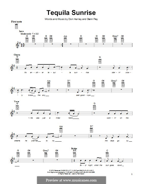 Tequila Sunrise (The Eagles) by D. Henley, G. Frey on MusicaNeo