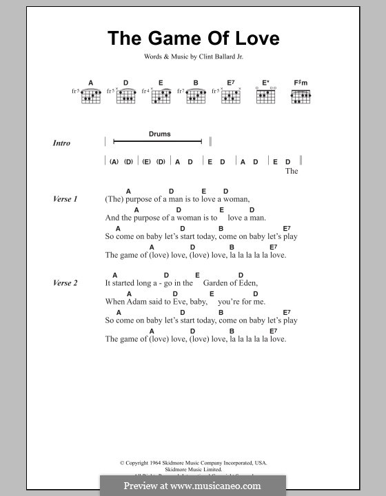 Play The Game Sheet Music | Queen | Guitar Chords/Lyrics