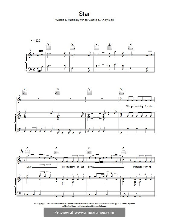 Star (Erasure): For voice and piano (or guitar) by Andy Bell, Vince Clarke