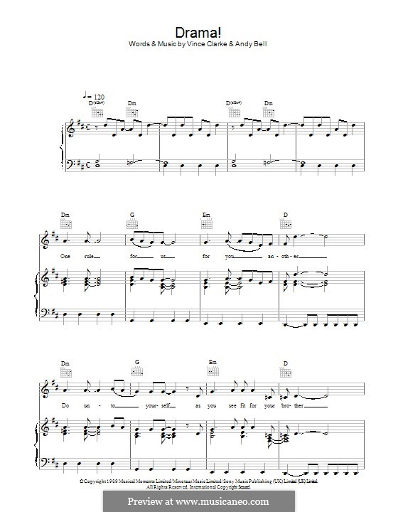 Drama! (Erasure): For voice and piano (or guitar) by Andy Bell, Vince Clarke