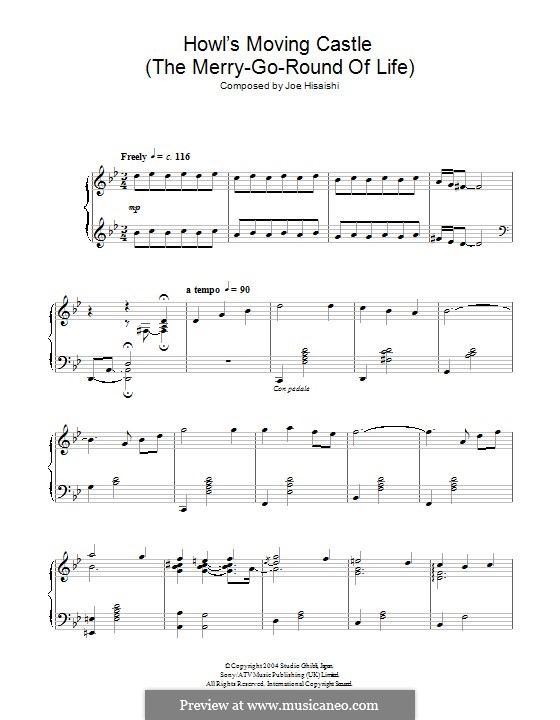 Howl S Moving Castle The Merry Go Round Of Life By J Hisaishi On Musicaneo