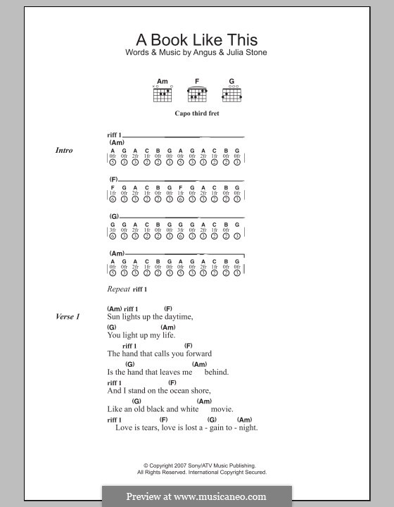 A Book Like This: Lyrics and chords by Angus Stone, Julia Stone