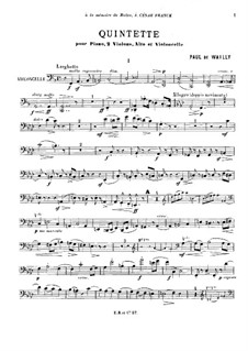 Piano Quintet in F Minor, Op.15: Cello part by Paul de Wailly