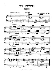 Sirens, Op.154: For piano four hands by Émile Waldteufel