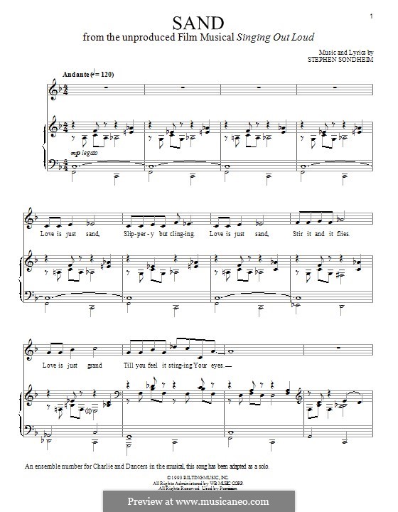 Sand by S. Sondheim - sheet music on MusicaNeo