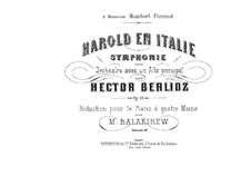 Harold en Italie, H.68 Op.16: Arrangement for piano four hands – parts by Hector Berlioz