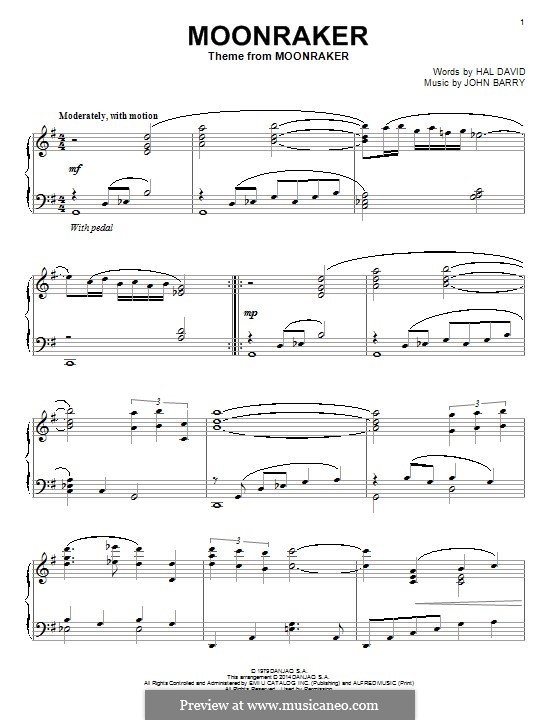 Moonraker: For piano by John Barry