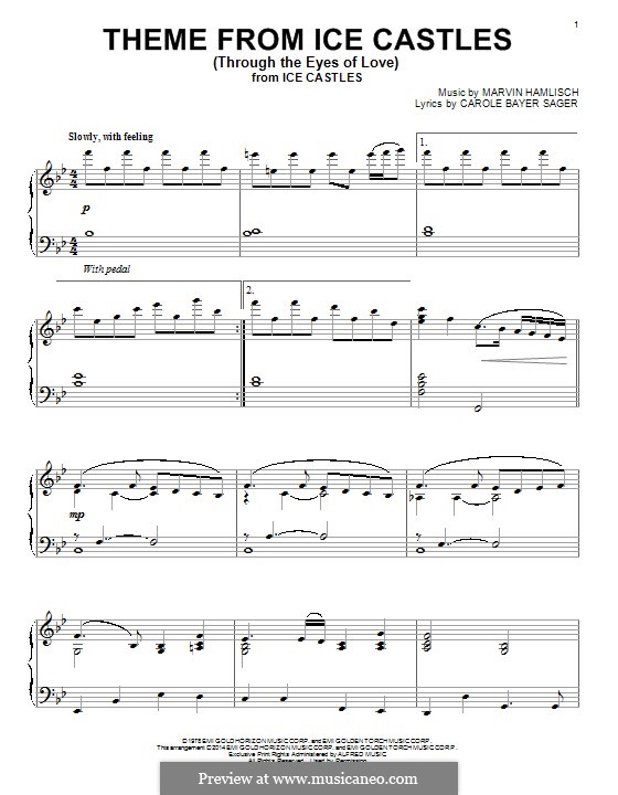 Theme from ice castles through the eyes of love by m hamlisch on