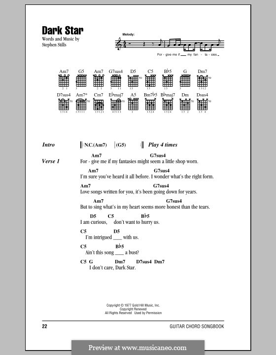 Dark Star (Crosby, Stills & Nash): Lyrics and chords by Stephen Stills