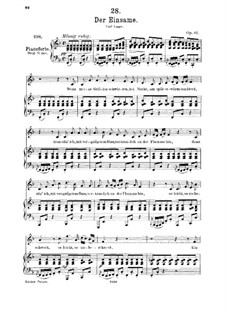 Der Einsame (The Solitary), D.800 Op.41: For medium voice and piano by Franz Schubert