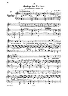 No.2 Wer nie sein Brot mit Tränen ass: G minor, for high voice and piano by Franz Schubert
