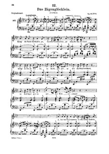 Das Zügenglöcklein (The Passing Bell), D.871 Op.80 No.2: For medium voice and piano by Franz Schubert