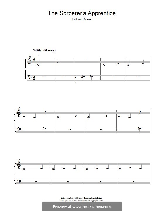 L'apprenti sorcier (The Sorcerer's Apprentice): For piano by Paul Dukas