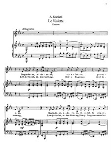 Le Violette: For voice and piano by Alessandro Scarlatti