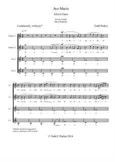 Ave Maria: 2nd setting SSAA version by Todd Parker