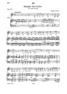 Stimme der Liebe (Voice of Love), D.412: For medium voice and piano by Franz Schubert