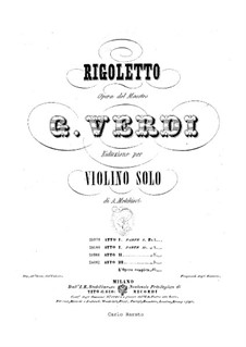 Complete Opera: Version for violin by Giuseppe Verdi