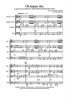 Oh happy day: For brass quartet by folklore, Edward Francis Rimbault
