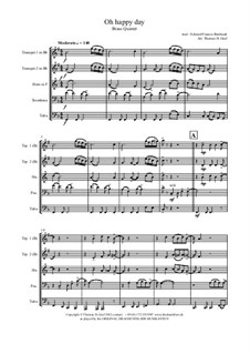 Oh happy day: For brass quintet by folklore, Edward Francis Rimbault
