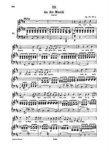 An die Musik (To Music), D.547 Op.88 No.4: For high voice and piano by Franz Schubert
