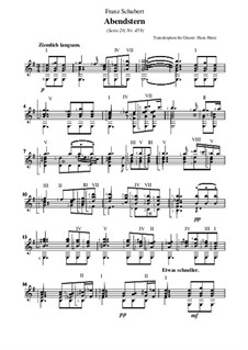 Abendstern (The Evening Star), D.806: For guitar, Serie 20 No.459 by Franz Schubert