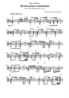 No.13 Mit dem grünen Lautenbande (With the Green Lute-Riband): For guitar by Franz Schubert