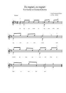 Es regnet: D Major by Carl Friedrich Zelter