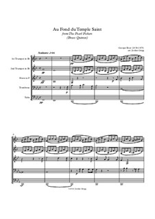 Au fond du temple saint: For brass quintet by Georges Bizet