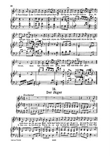 No.14 Der Jäger (The Hunter): For high voice and piano by Franz Schubert