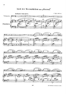 Act II No.14 Mermaid's Song: For cello and piano by Carl Maria von Weber