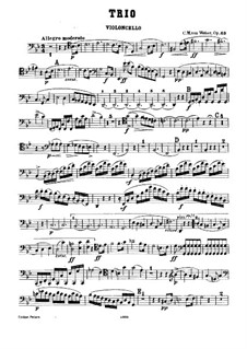 Trio for Flute, Cello and Piano, J.259 Op.63: Cello part by Carl Maria von Weber