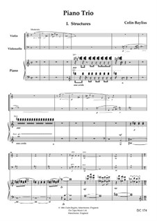 Piano Trio for piano, violin and cello: Piano Trio for piano, violin and cello by Colin Bayliss